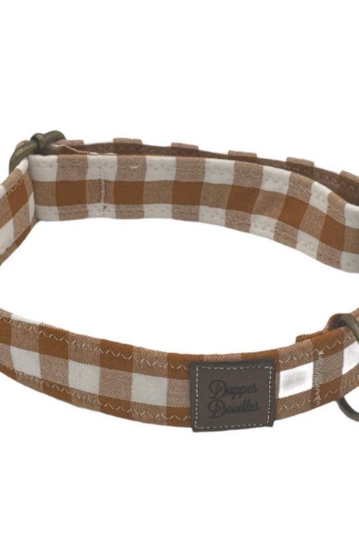 Tan Plaid Dog Collar