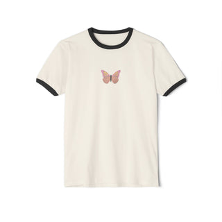 Let Your Soul Soar Butterfly Neutral Ringer Tee-T-Shirt-Tucked &amp; Threaded