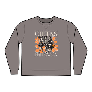 Queens of Halloween Grey Sweatshirt-Sweatshirt-Tucked &amp; Threaded
