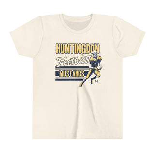 Huntingdon Mustangs Football Ivory Youth Tee