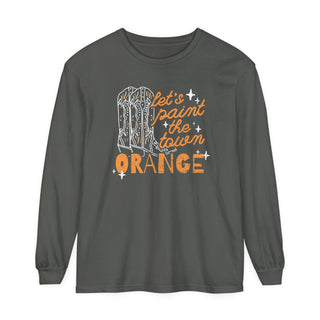 Paint the Town Orange Long Sleeve T-Shirt-Long-sleeve-Printify-Pepper-S-Tucked &amp; Threaded