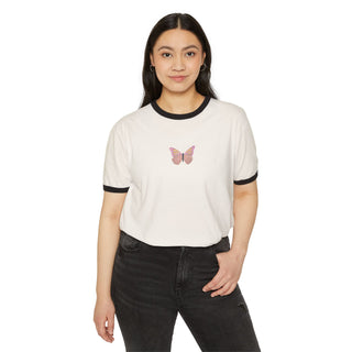 Let Your Soul Soar Butterfly Neutral Ringer Tee-T-Shirt-Tucked &amp; Threaded