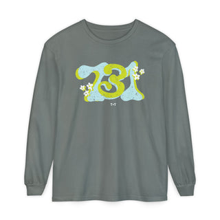 731 Groovy Days in Blue Long-Sleeve Tee - Tucked & Threaded