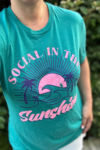 Social in the Sunshine Teal Triblend Tee