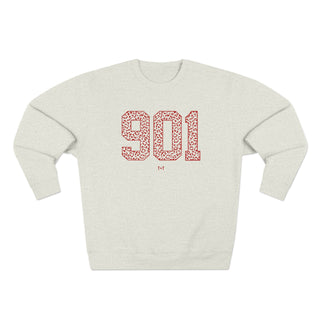 901 Red Leopard Oatmeal Heather Ladies' Sweatshirt-Sweatshirt-Tucked &amp; Threaded