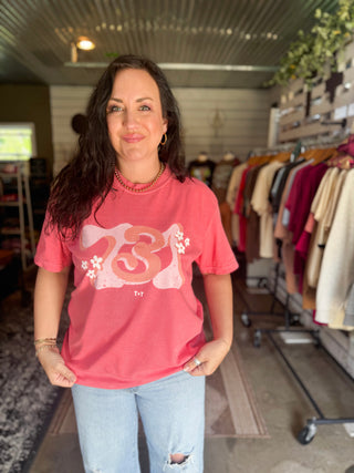 731 Groovy Days in Peach Comfort Colors Tee - Tucked & Threaded