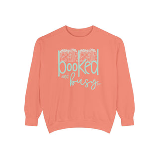 Booked and Busy Unisex Comfort Colors Sweatshirt-Sweatshirt-Tucked &amp; Threaded
