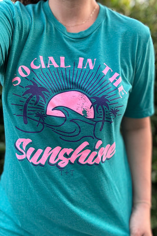 Social in the Sunshine Teal Triblend Tee