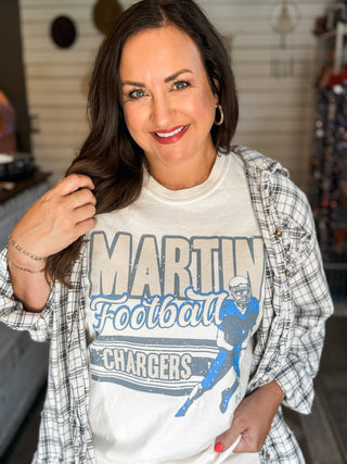 Martin Chargers Football Ivory Tee