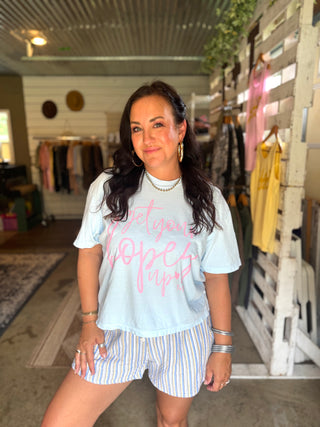 Get Your Hopes Up Sky Blue Boxy Tee