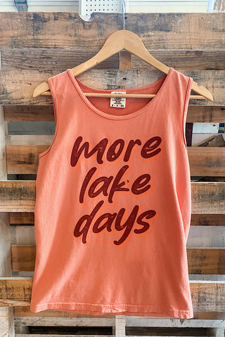 More Lake Days Sunset Unisex Tank