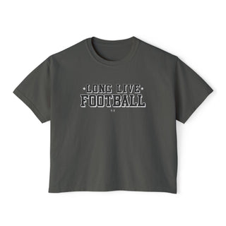 Long Live Football Fall Boxy Charcoal Tee