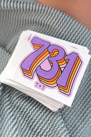 731 Vintage Purple Vinyl Sticker