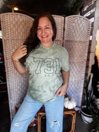 731 Area Code Colorblast Green Unisex Tee