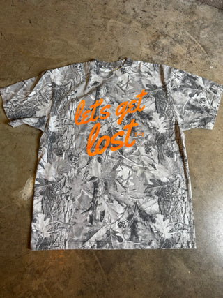 Let's Get Lost Grey Camouflage Unisex Tee - Tucked & Threaded