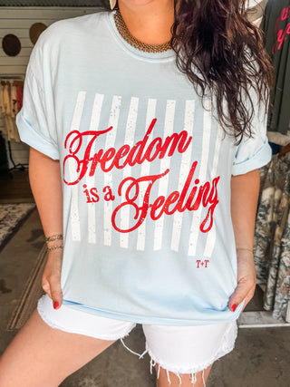 Freedom is a Feeling Chambray Unisex Tee - Tucked & Threaded