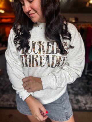 Tucked & Threaded Camo Oatmeal Heather Sweatshirt