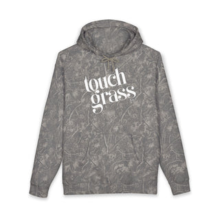 Touch Grass Camo Hoodie | Women's Outdoor Adventure Graphic Sweatshirt - Tucked & Threaded