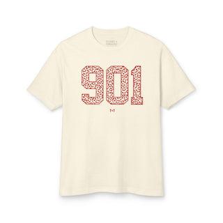 901 Red Leopard Midweight Faded Cream Tee-T-Shirt-Tucked &amp; Threaded