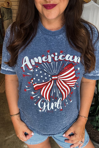 American Girl Denim Burnout Tee