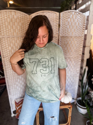 731 Area Code Colorblast Green Unisex Tee - Tucked & Threaded