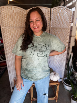 731 Area Code Colorblast Green Unisex Tee - Tucked & Threaded