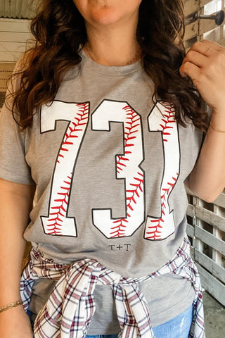 731 Baseball Heather Grey Tee - Tucked & Threaded