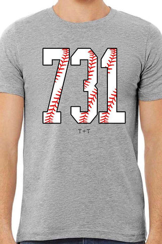 731 Baseball Heather Grey Tee - Tucked & Threaded