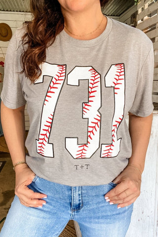 731 Baseball Heather Grey Tee - Tucked & Threaded