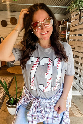 731 Baseball Heather Grey Tee - Tucked & Threaded