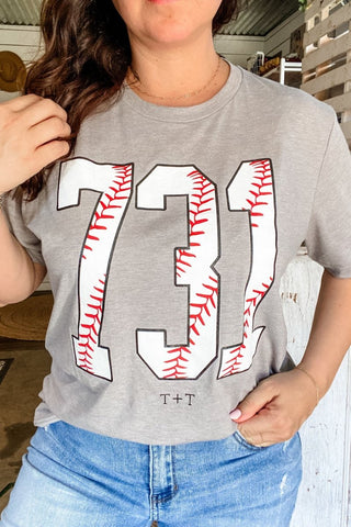 731 Baseball Heather Grey Tee - Tucked & Threaded