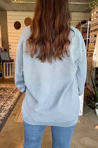 731 Bubble Denim Sweatshirt - Tucked & Threaded