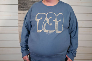 731 Bubble Denim Sweatshirt - Tucked & Threaded