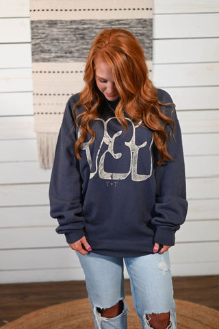 731 Bubble Slate Blue Sweatshirt - Tucked & Threaded
