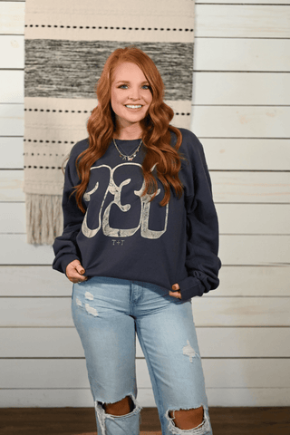 731 Bubble Slate Blue Sweatshirt - Tucked & Threaded