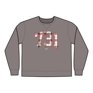 731 Christmas Plaid Adult ComfortWash Sweatshirt - Tucked & Threaded