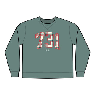 731 Christmas Plaid Adult ComfortWash Sweatshirt - Tucked & Threaded