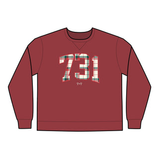 731 Christmas Plaid Adult ComfortWash Sweatshirt - Tucked & Threaded