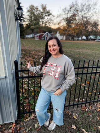 731 Christmas Plaid Adult ComfortWash Sweatshirt - Tucked & Threaded
