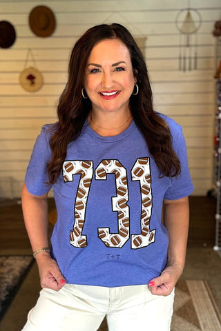 731 Football Heather Purple Tee - Tucked & Threaded
