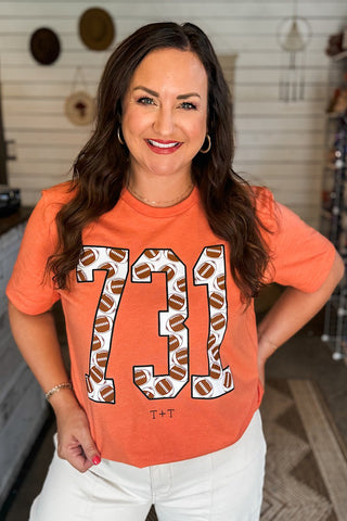 731 Football Orange Tee - Tucked & Threaded