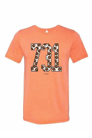 731 Football Orange Tee - Tucked & Threaded