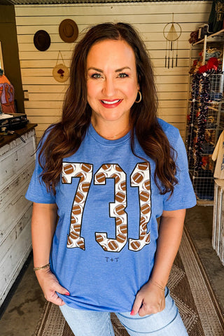 731 Football Royal Blue Tee - Tucked & Threaded