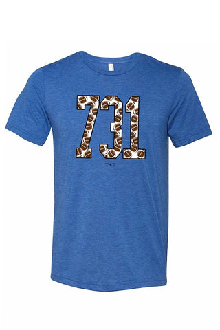 731 Football Royal Blue Tee - Tucked & Threaded