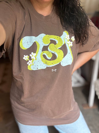 731 Groovy Days in Blue Comfort Colors Tee - Tucked & Threaded