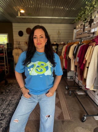731 Groovy Days in Blue Comfort Colors Tee - Tucked & Threaded