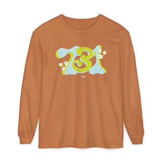 731 Groovy Days in Blue Long-Sleeve Tee - Tucked & Threaded
