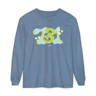 731 Groovy Days in Blue Long-Sleeve Tee - Tucked & Threaded