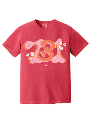 731 Groovy Days in Peach Comfort Colors Tee - Tucked & Threaded