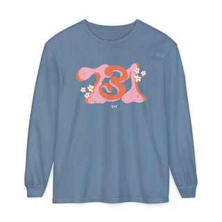 731 Groovy Days in Peach Long-Sleeve Tee - Tucked & Threaded